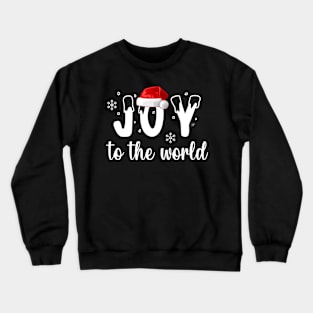 Joy To The World Christmas Santa Snow Crewneck Sweatshirt